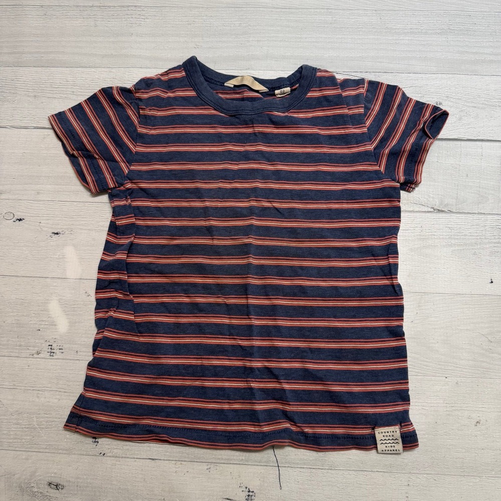 Country road boys‎ blue and red striped shirt size 2